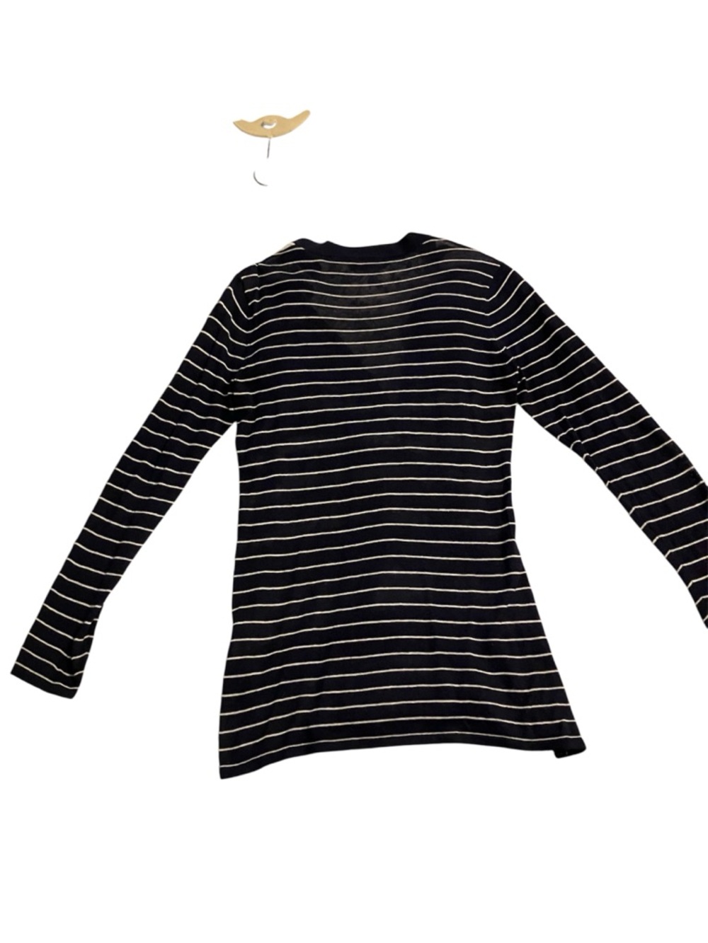 Cyrus Navy and Cream Striped Open-Front Cardigan - Size M - Picture 5 of 7